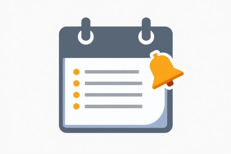 A calendar icon with a notification bell, symbolizing updates and changes to policy documents.