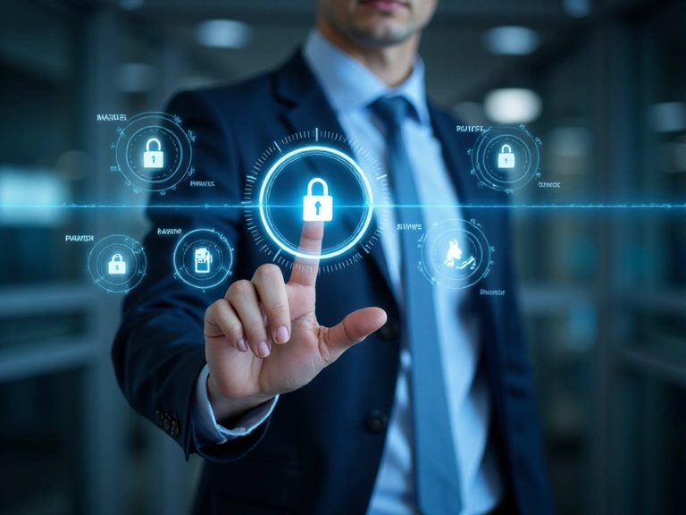 A person interacting with a digital interface, managing their privacy settings, symbolizing user control over personal data.